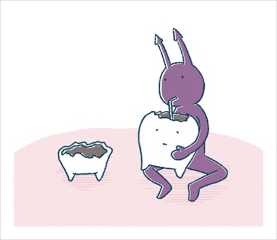 虫歯菌にやられちまう歯